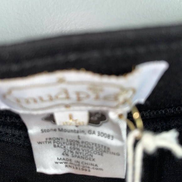 NWT Mudpie Mud Pie Liam Faux Leather Black Leggings Size Large - Picture 4 of 6